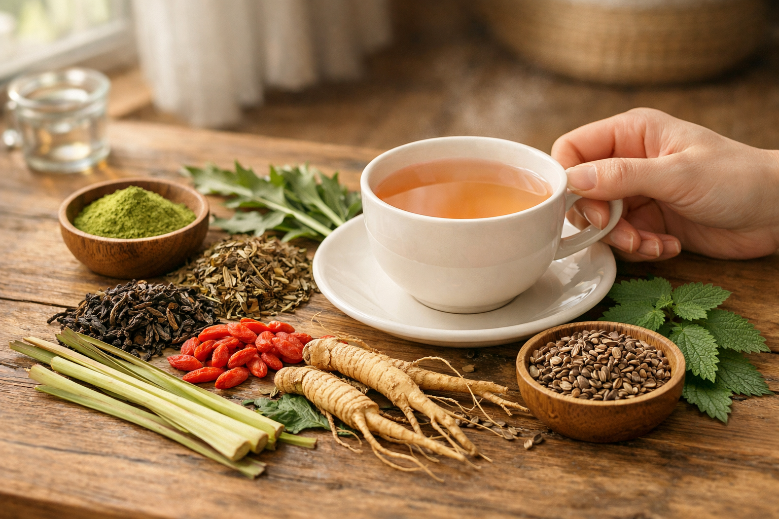 Natural herbal ingredients for tea